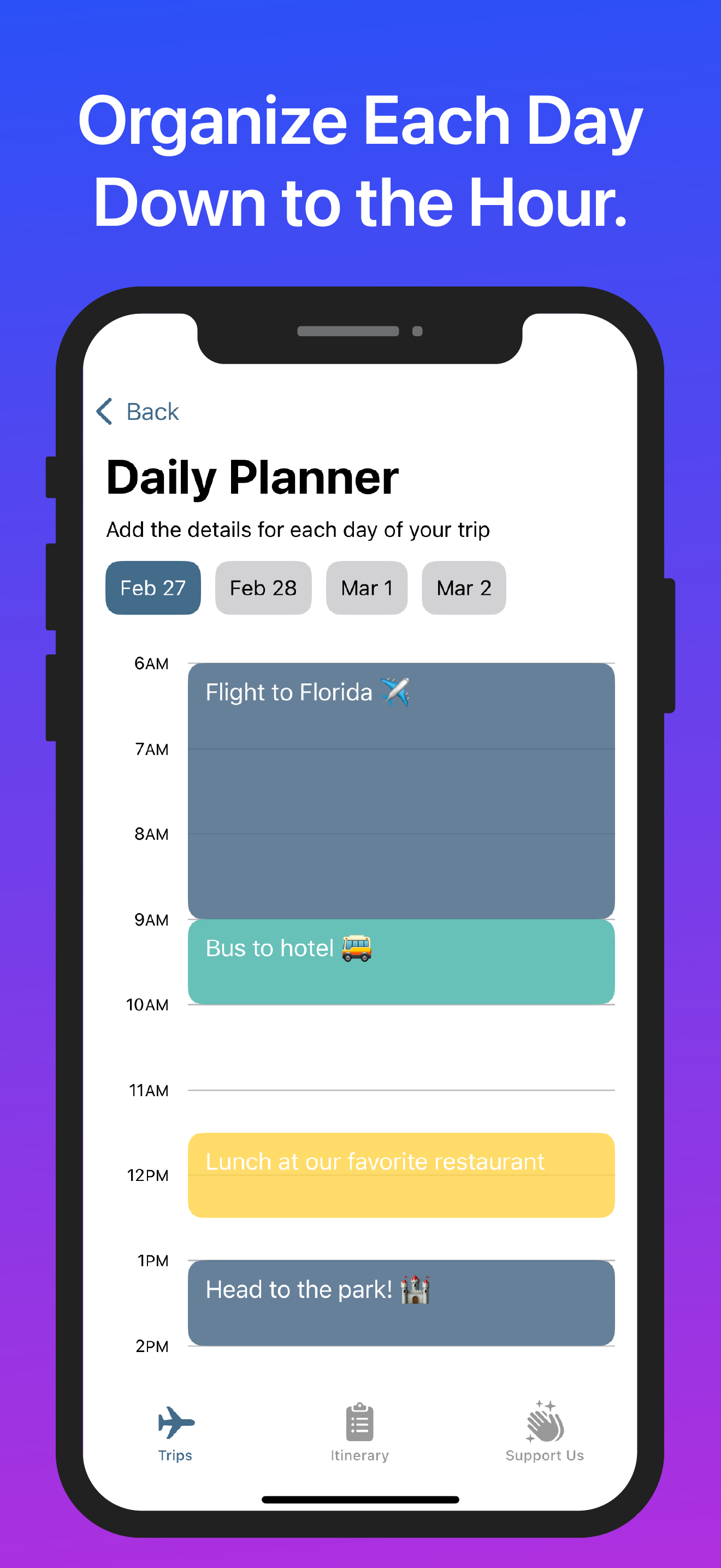 Pocket Travel Planner app screenshot