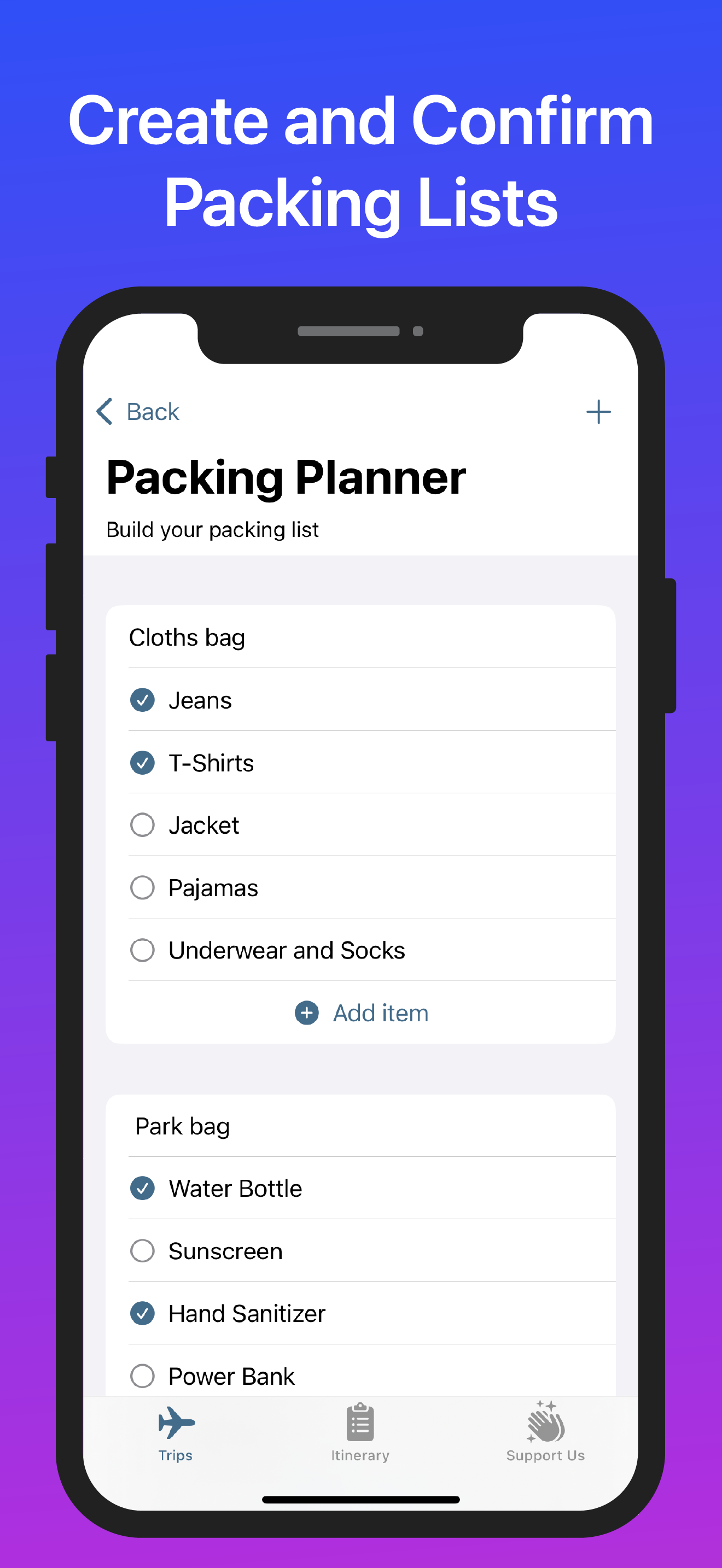 Pocket Travel Planner app screenshot