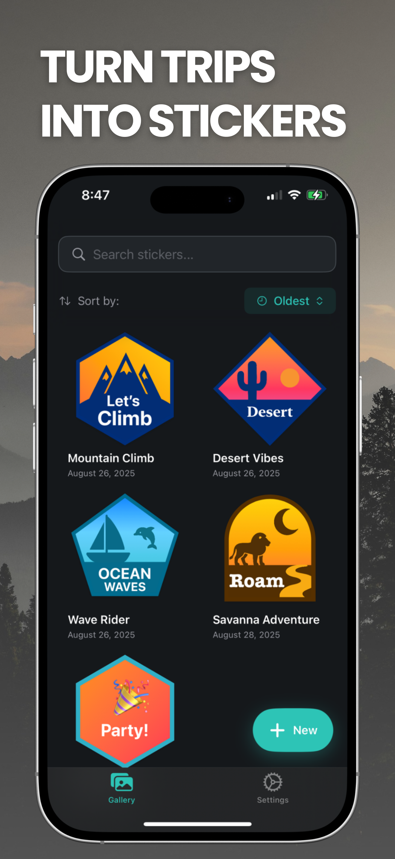 Screenshot for Trip Stickers app 1